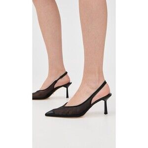 Tony Bianco Breeze Heel Slingback Pumps Sz 8.5 Black Nylon Mesh